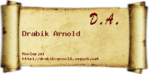 Drabik Arnold névjegykártya